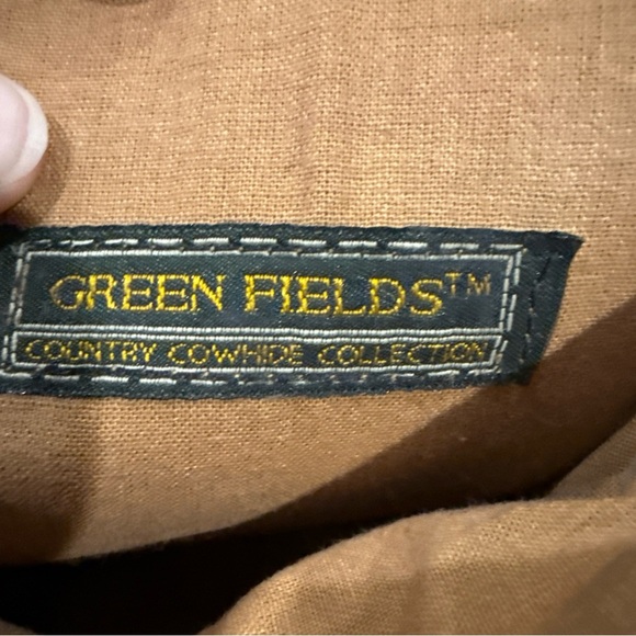 Green Fields Brown Crossbody Shoulder Handbag Purse Pocketbook Vintage Leather P - Picture 10 of 12